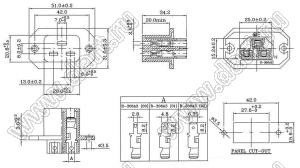 R-306A3(01) разъем IEC 60320 (C19) сетевого питания; 20 A / 16 A; 250 B