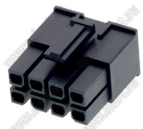 MOLEX Mega-Fit™ 1700010108 корпус двухрядной розетки на кабель, цвет черный; 8-конт.