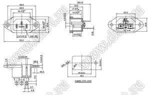 R-301(B51) разъем IEC 60320 (C14) сетевого питания; 15 A / 10 A; 250 B