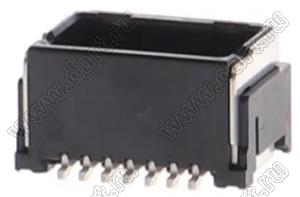 MOLEX Micro-Lock1.25™ 5054331431 вилка двухрядная прямая для SMD монтажа с пленкой каптон, цвет черный; 14-конт.
