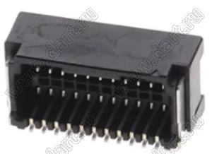 MOLEX Micro-Lock1.25™ 5054482271 вилка двухрядная угловая для SMD монтажа, цвет черный; 22-конт.