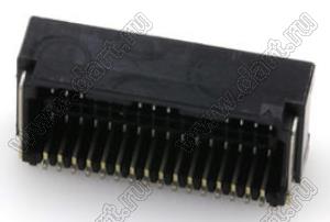 MOLEX Micro-Lock1.25™ 5054483231 вилка двухрядная угловая для SMD монтажа, цвет черный; 32-конт.