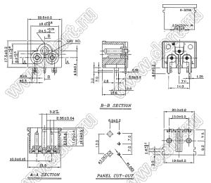 R-30790(01)B разъем IEC 60320 (C6) сетевого питания; 250 B; 2,5 A