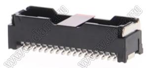 MOLEX Micro-Lock1.25™ 5054333431 вилка двухрядная прямая для SMD монтажа с пленкой каптон, цвет черный; 34-конт.