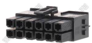MOLEX Mega-Fit™ 1716920212 корпус двухрядной розетки на кабель, цвет черный; 12-конт.