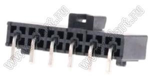 MOLEX Mega-Fit™ 2002411226 вилка однорядная угловая для выводного монтажа, цвет черный; 6-конт.