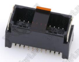 MOLEX Micro-Lock1.25™ 5054332231 вилка двухрядная прямая для SMD монтажа с пленкой каптон, цвет черный; 22-конт.