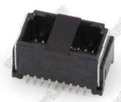 MOLEX Micro-Lock1.25™ 5054331881 вилка двухрядная прямая для SMD монтажа с монтажной крышкой, цвет черный; 18-конт.