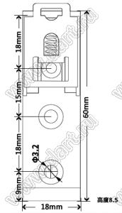 DRG-06 (PAIR) защелка на DIN-рельс (комплект 2 штуки + крепеж)