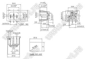 R-301SN(12)B разъем IEC 60320 (C14) сетевого питания; 15 A / 10 A; 250 B