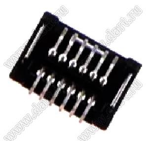 MOLEX Micro-Lock1.25™ 5054331221 вилка двухрядная прямая для SMD монтажа, цвет черный; 12-конт.