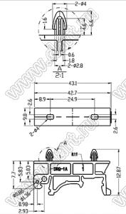 DRG-1A (PAIR) защелка на DIN-рельс (комплект 2 штуки + крепеж)