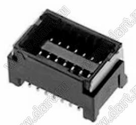 MOLEX Micro-Lock1.25™ 5054332071 вилка двухрядная прямая для SMD монтажа, цвет черный; 20-конт.
