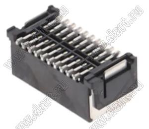 MOLEX Micro-Lock1.25™ 5054332061 вилка двухрядная прямая для SMD монтажа, цвет черный; 20-конт.