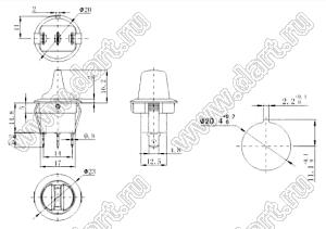 K5-D переключатель клавишный; 10A 250VAC / 15A 250VAC / 20A 250VAC