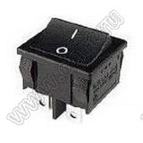 RL3-221-G-2-BK/BK-P5 переключатель клавишный; ON-OFF; 4P; DPST; 6A 250VAC; черный; черный; маркировка O I