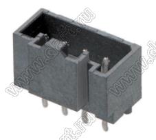 MOLEX L1NK2.50™ 2078430004 вилка однорядная прямая P=3.5мм для выводного монтажа, цвет черный; 4-конт.