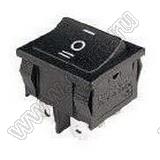 RL3-223-G-6-BK/BK-P5 переключатель клавишный; ON-OFF-ON; 6P; DPDT; 6A 250VAC; черный; черный; маркировка I O II
