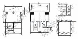 RL3-200-0-RE/BK-P5 лампа индикаторная на панель; красный; черный