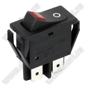 RL1-8(W)21/N-D(RE)-129-BK/BK-P1 переключатель клавишный; ON-OFF; 4P; DPST; 16A 250VAC; черный; черный; с красным светодиодом