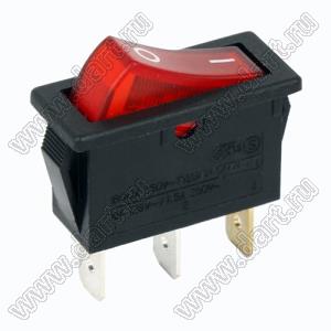 RL1-3(W)11/N-C-2-RE/BK-P2 переключатель клавишный; ON-OFF; 3P; SPST; 16A 250VAC; красный; черный; маркировка O I; с подсветкой