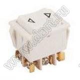 RL2-323-C-61-WT/WT-P20 переключатель клавишный; ON-OFF-ON; 6P; DPDT; 16A 250VAC; белый; белый; маркировка < >
