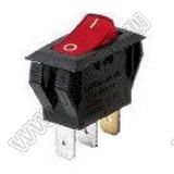 RL1-511/N-C-2-RE/BK-P1-G переключатель клавишный; ON-OFF; 3P; SPST; 16A 250VAC; красный; черный; маркировка O I; с подсветкой