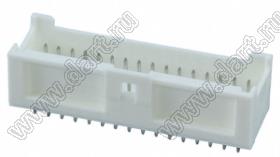 MOLEX MicroClasp™ 559173230 вилка двухрядная прямая без направляющих на плату, цвет натуральный; 32-конт.