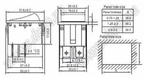 RL2-300-0-RE/WT-P1 лампа индикаторная на панель; 16A 250VAC; красный; белый