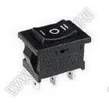 RL3-113-G-6-BK/BK-P5 переключатель клавишный; ON-OFF-ON; 3P; SPDT; 6A 250VAC; черный; черный; маркировка ON OFF