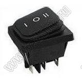 RL2(P)-23-6-BK/BK-P1 переключатель клавишный; ON-OFF-ON; 6P; DPDT; 16A 250VAC; черный; черный; маркировка I O II