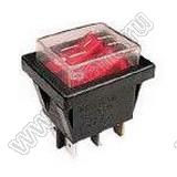 RL2-421/N-P-30-RE/BK-P2 переключатель клавишный двойной; ON-OFF; 6P; DPST; 16A 250VAC; красный; черный; маркировка O I / O I