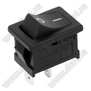 RL3-111-G-2-BK/BK-P5 переключатель клавишный; ON-OFF; 2P; SPST; 6A 250VAC; черный; черный; маркировка O I