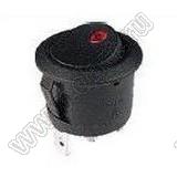 RL3-511/N-D(RE)-G-0-BK/BK-P5 переключатель клавишный; ON-OFF; 3P; SPST; 6A 250VAC; черный; черный; с круглым светодиодом
