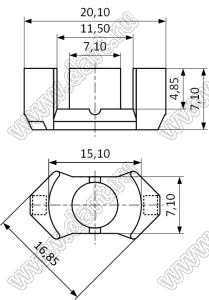 RM7-OGP44 сердечник ферритовый; μ=2100