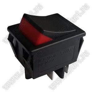 RL2-321-C-0-(BK-RE)/BK-P1 переключатель клавишный; ON-OFF; 4P; DPST; 16A 250VAC; черный/красный; черный