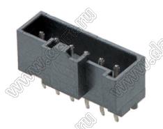 MOLEX L1NK2.50™ 2078430006 вилка однорядная прямая P=3.5мм для выводного монтажа, цвет черный; 6-конт.