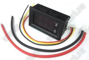 BLDAC-4024 амперметр/вольтметр цифровой DC0-100V / 50A без шунта с двойным светодиодным дисплеем 0,28"; цвет излучения красный и зеленый