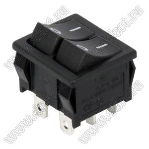 RL3-2(D)-11/11-G-30-(BK-BK)/BK-P5 переключатель клавишный двойной; ON-OFF/ON-OFF; 4P; DPST; 6A 250VAC; черный/черный; черный; маркировка O I / O I