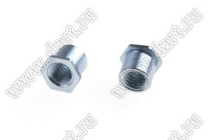 TSO-M3-400 втулка запрессовочная резьбовая сквозная; резьба M3x0,5; L=4,0мм; D=4,19мм; сталь оцинкованная