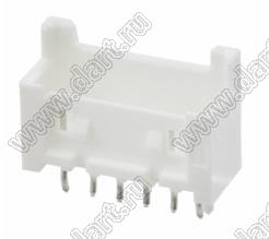 MOLEX Mini-Lock™ 533750610 вилка однорядная для монтажа в отверстия, цвет натуральный; 6-конт.