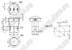 K5-A переключатель клавишный; 10A 250VAC / 15A 250VAC / 20A 250VAC