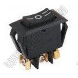RL1-513-C-6-BK/BK-P20-S переключатель клавишный; ON-OFF-ON; 3P; SPDT; 16A 250VAC; черный; черный; маркировка I O II