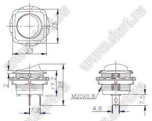 ZE-201A переключатель клавишный; ON-OFF; 5A 250VAC