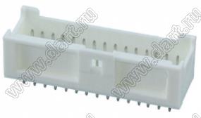 MOLEX MicroClasp™ 559173030 вилка двухрядная прямая без направляющих на плату, цвет натуральный; 30-конт.