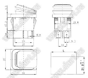 K3-D переключатель клавишный; 20A 250VAC / 25A 250VAC / 30A 250VAC