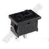 RL3-111-G-x-BK/BK-P5 переключатель клавишный; ON-OFF; 2P; SPST; 6A 250VAC; черный; черный
