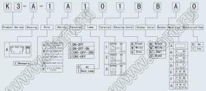 K3-A переключатель клавишный; 20A 250VAC / 25A 250VAC / 30A 250VAC