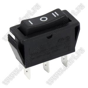 RL1-313-C-6-BK/BK-P2 переключатель клавишный; ON-OFF-ON; 3P; SPDT; 16A 250VAC; черный; черный; маркировка I O II