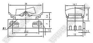 RL3-711-G-0-WT/WT переключатель клавишный; 6A 250VAC; белый; белый